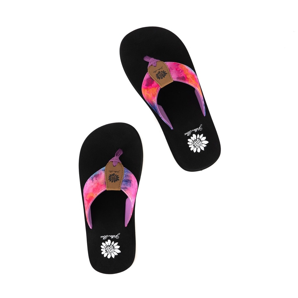 YELLOW BOX FERIE PURPLE MULTI FLIP FLOPS MEDIUM WIDTH NEW IN BOX - Picture 3 of 4